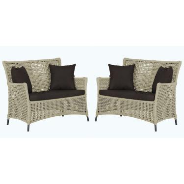 Imagem de 2 Sofás área Externa Igapó Alumínio Preta Corda Náutica E9 Rami