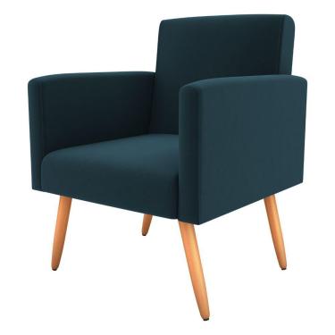 Imagem de Poltrona Para Decoração Sara Suede Petróleo