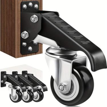 Imagem de Conjunto De 4 Rodas Giratórias Para Bancada De Trabalho De 2,5 Polegad