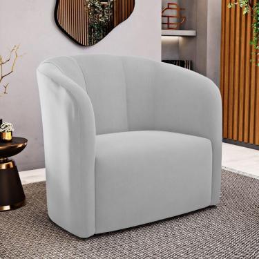 Imagem de Kit 02 Poltronas Decorativas Abby Veludo Cinza Claro - Abmaza