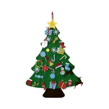 Imagem de Brinquedo Montessori 32 Peças DIY Árvore De Natal Em Feltro Quadro De 