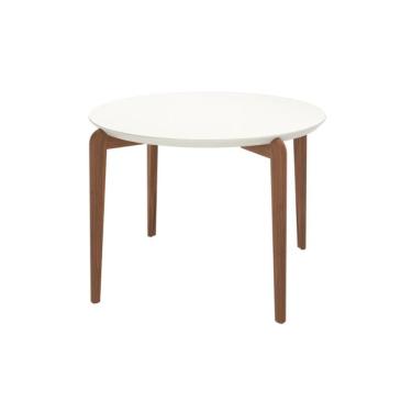 Imagem de Mesa De Jantar Madeira 4 Lugares Vidro Redonda Cozinha