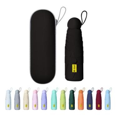 Imagem de Guarda Chuva Compacto De Bolso Com Proteção UV Preto - Petrin