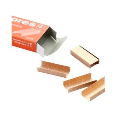 Imagem de Grampeador Dourado Rosê Para Mesa, Removedor De Grampos E Perfurador P