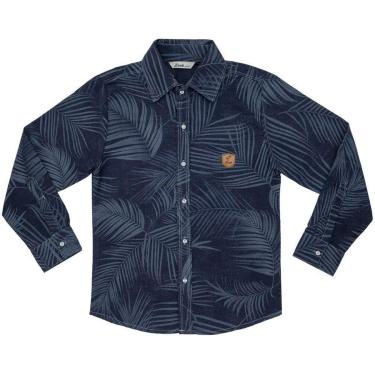 Imagem de Camisa Juvenil Look Jeans Slim Floral Jeans - UNICA - 10-Masculino