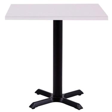 Imagem de Mesa ômega Ferro Preto 74 Cm (alt) Base Em X Tampo Mdp Quadrado 70 Cm (larg) X 2,50 Cm (alt) Branco