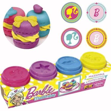 Imagem de Massinha de Modelar Barbie Pack com 4 Potes 56g Fun F00126