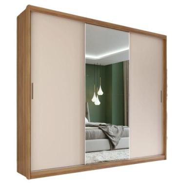 Imagem de Guarda Roupa Casal 3P 4G Com Espelho 235 cm 32411 Amendola Off White D
