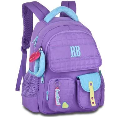 Imagem de Mochila rebecca bonbon de costas 17,5" ref rb26239, ROXO, 17