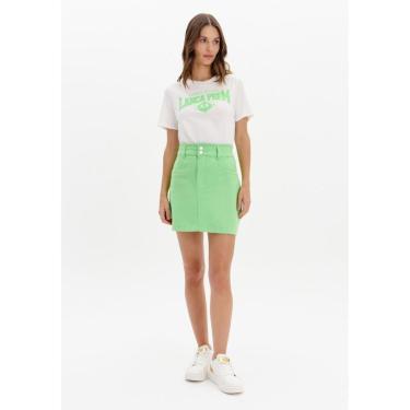 Imagem de Saia Curta Com Cintura Alta E Abotoamento Duplo-Feminino