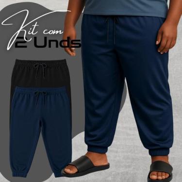 Imagem de Kit 2 Calças Pijama Masculina Plus Size Extra Grande Dry Fit Ultra Lev