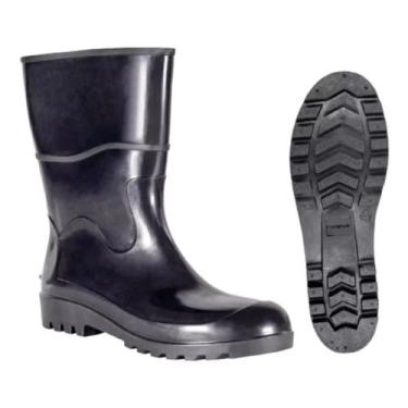 Imagem de Bota Borracha Galocha PVC Cano Médio Preta Cartom CA32169, 39, Preto