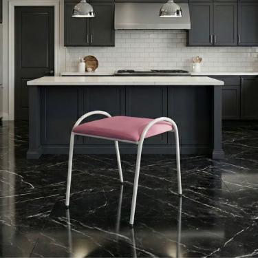 Imagem de Banqueta Banquinho De Ferro Pequena 50 Cm Altura Mavie rosa