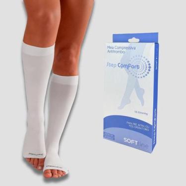 Imagem de Meia Antitrombose 3/4 Step Comfort Ponteira Aberta Tamanho:MCor:Branco