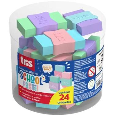 Imagem de Borracha Colorida Tris School Pastel Sortidas 24un - Summit