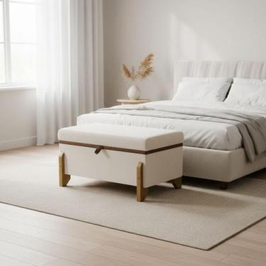 Imagem de Recamier Puff Baú Sapateira Organizador Para Briquedos Cobertor Cama Q