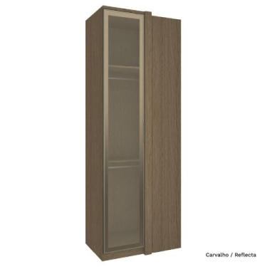 Imagem de Guarda Roupa Modulado 01 Porta de Vidro Canto Reto Setiba - Móveis Rim