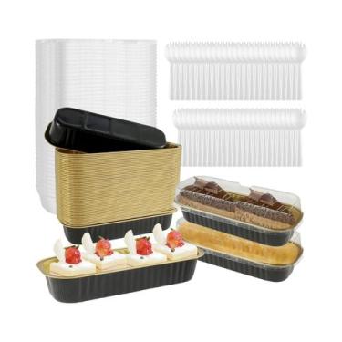 Imagem de Conjunto De Mini Formas Para Bolo De 200ml Com Tampas E Colheres, 150 