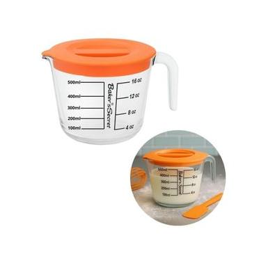 Imagem de Jarra Medidora em Vidro Graduada 500ml com Tampa Cozinha