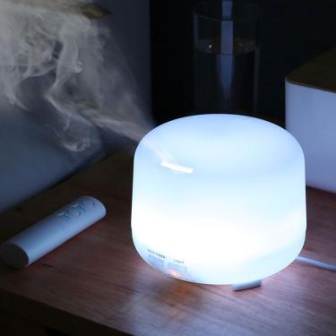 Imagem de Umidificador E Difusor De Aroma Ultrassônico 500ml Com Led – Relaxamento, Aromaterapia E Cromoterap | Branco