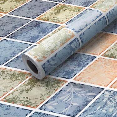 Imagem de Papel de Parede Adesivo Cozinha Resistente a Alta Temperatura Azulejo 