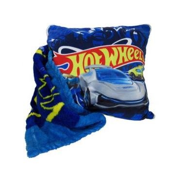 Imagem de Manta Que Vira Almofada Licenciado Jolitex Mattel Hot Whells 45x45cm, 