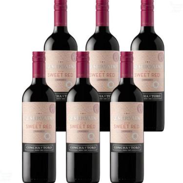 Imagem de Kit Vinho Reservado Sweet Red Concha Y Toro 750ml Com 6