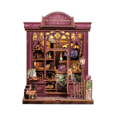 Imagem de Miniatura De Canto De Livros De Madeira: Kit DIY De Casa De Bonecas, I