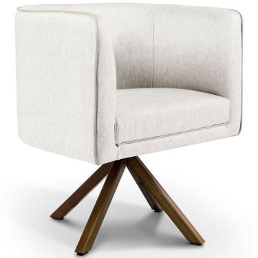 Imagem de Poltrona Para Sala Betina Giratória Giromad Viscolinho Off White - Nexta Casa