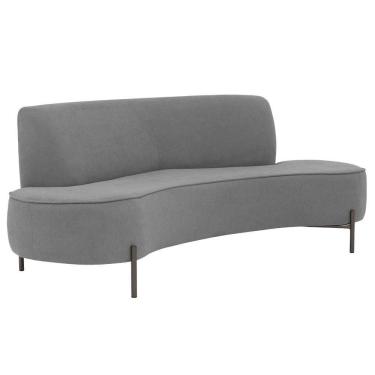 Imagem de Sofá Orgânico 2 Lugares 150cm Argos Pés Titânio Linho Cinza - Nexta Casa