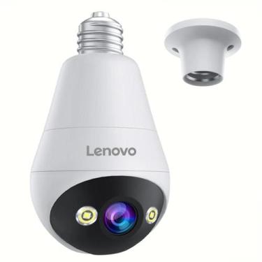 Imagem de Câmera Lâmpada WiFi Lenovo 3MP Com Visão Noturna Colorida, Intercomuni
