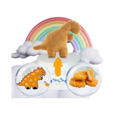 Imagem de Almofada De Pelúcia Dinossauro Nugget De 47cm, Brinquedo Sensorial Par