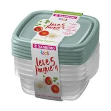 Imagem de Conjunto De Potes De Plástico Fácil Leve 5 530ml -  SANREMO