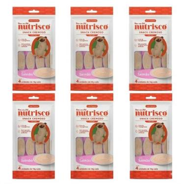 Imagem de Kit Petisco Cães Snack Cremoso Nutrisco Salmão 56g C/6 Unidades