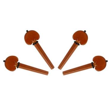 Imagem de Kit de Cravelhas em Boxwood para Violoncelo 4/4 - Modelo coração - Orq