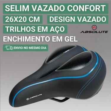 Imagem de Selim Vazado Comfort Absolute TRI Aço Apli Gel Molas, Azul