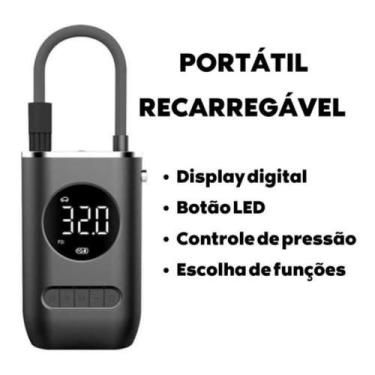 Imagem de Calibrador Compressor Pneu De Carro Bike Moto Eletrica Portátil Recarr