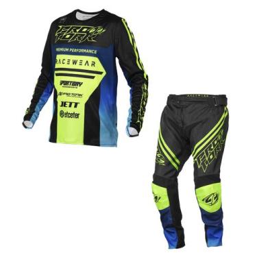Imagem de Kit Motocross Adulto Pro Tork Brave Camisa + Calça, AMARELO, G - 42
