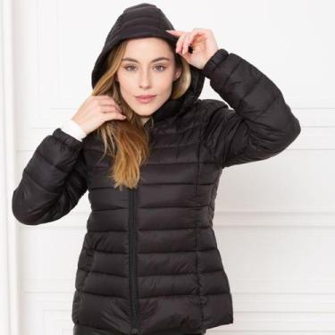 Imagem de Jaqueta Feminina Puffer Bobojaco com Capuz Removível - Maranne, Preto,
