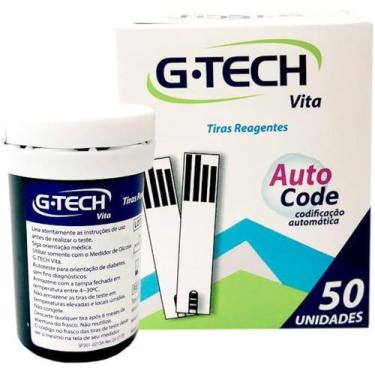 Imagem de Tiras Reagentes G-tech Vita 50 Tiras Glicemia Branco, Branco