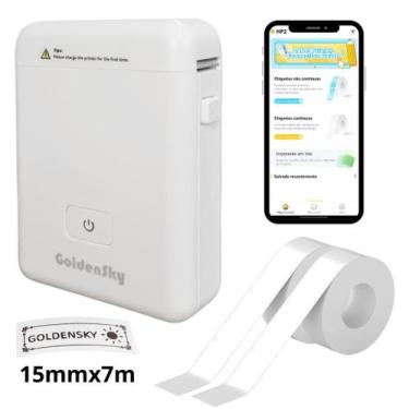 Imagem de Impressora Térmica HP2 Rotuladora Etiqueta Adesiva e 2 Rolos - Goldens