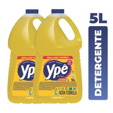 Imagem de Kit 2 Detergente Ypê Neutro 5L Galão Lava Louças Original Alto Rendime