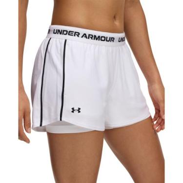 Imagem de Shorts de Treino 2 em 1 Under Armour Tech Play Feminino, Branco, GG
