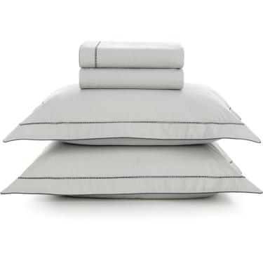 Imagem de Jogo de Cama Karsten Juno 200 Fios 4 Peças Queen Branco