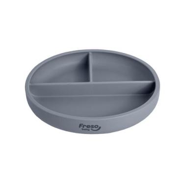 Imagem de Prato de Silicone com Ventosa e Divisória - Cinza - Freso Baby