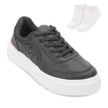 Imagem de Tênis Kolosh Casual e Meia KL24-C3547, 36, Preto, Branco