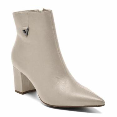 Imagem de Bota Via Marte Feminina Couro Salto Bloco 236-009-01, 36, Saara