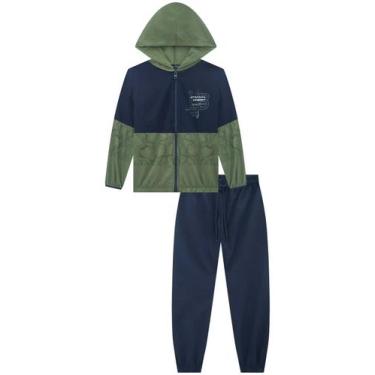 Imagem de Conjunto Longo Moletom Verde Azul Menino LucBoo, Verde, 10