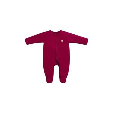 Imagem de Macacão Vinho Ziper Bebe Menina Anjos Baby, RN, Vinho