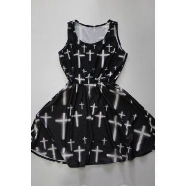 Imagem de Vestido Preto De cruz rodado godê LU1057 BRC - Belos Persona, G